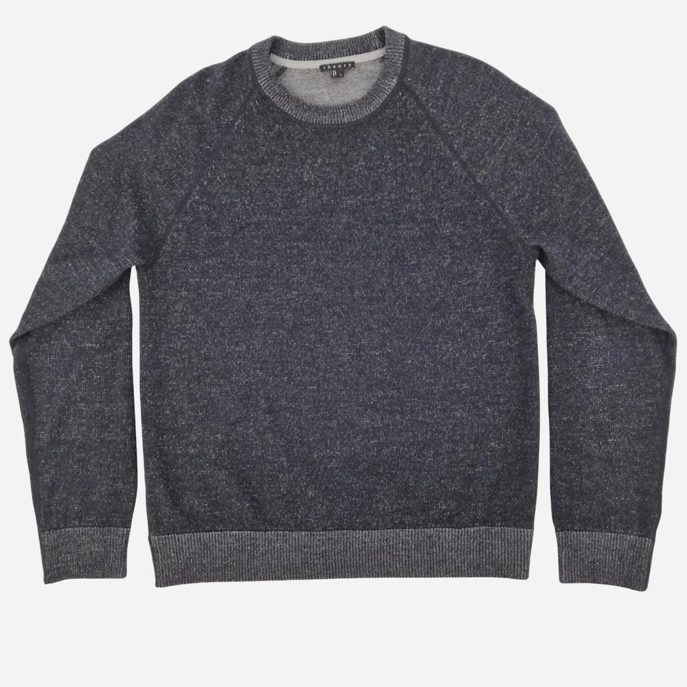 Theory Men's Gray Heathered Wool Blend Sweater Size Large